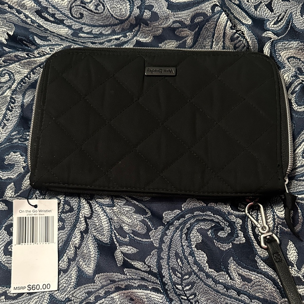 Vera Bradley Black Quilted Wristlet
